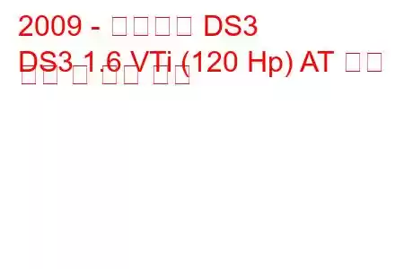 2009 - 시트로엥 DS3
DS3 1.6 VTi (120 Hp) AT 연료 소비 및 기술 사양