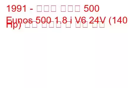 1991 - 마즈다 유노스 500
Eunos 500 1.8 i V6 24V (140 Hp) 연료 소비량 및 기술 사양