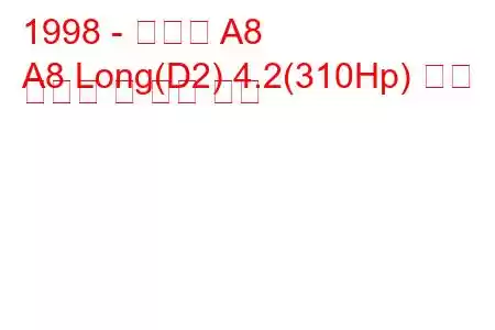 1998 - 아우디 A8
A8 Long(D2) 4.2(310Hp) 연료 소비량 및 기술 사양