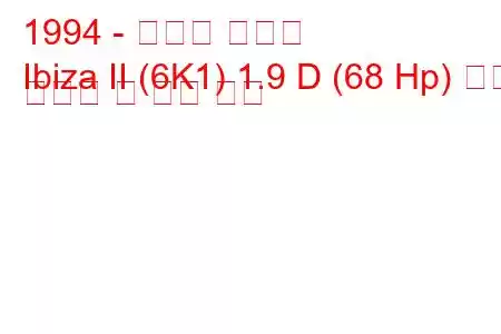 1994 - 세아트 이비자
Ibiza II (6K1) 1.9 D (68 Hp) 연료 소비량 및 기술 사양