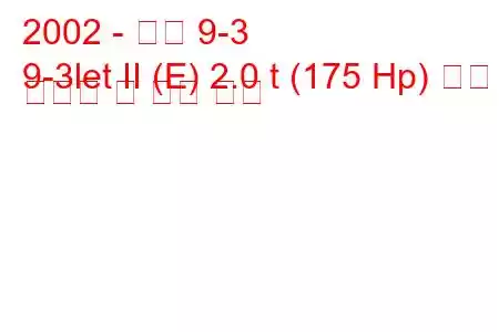 2002 - 사브 9-3
9-3let II (E) 2.0 t (175 Hp) 연료 소비량 및 기술 사양