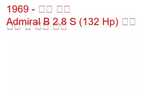 1969 - 오펠 제독
Admiral B 2.8 S (132 Hp) 연료 소비 및 기술 사양