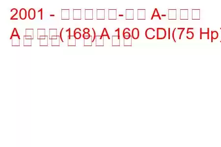 2001 - 메르세데스-벤츠 A-클래스
A 클래스(168) A 160 CDI(75 Hp) 연료 소비 및 기술 사양