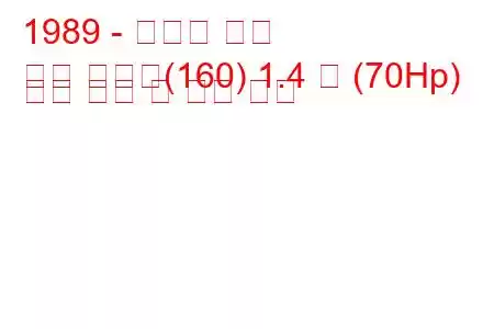 1989 - 피아트 티포
활판 인쇄기(160) 1.4 즉 (70Hp) 연료 소비 및 기술 사양