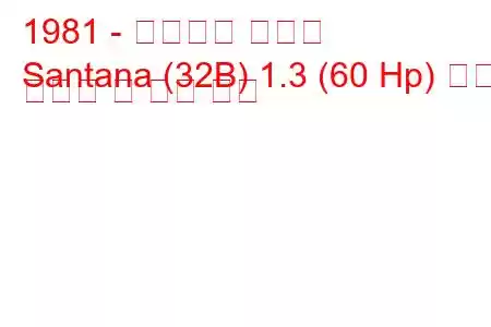 1981 - 폭스바겐 산타나
Santana (32B) 1.3 (60 Hp) 연료 소비량 및 기술 사양