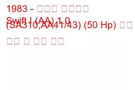 1983 - 스즈키 스위프트
Swift I (AA) 1.0 (SA310,AA41/43) (50 Hp) 연료 소비 및 기술 사양