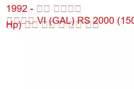 1992 - 포드 에스코트
에스코트 VI (GAL) RS 2000 (150 Hp) 연료 소비 및 기술 사양